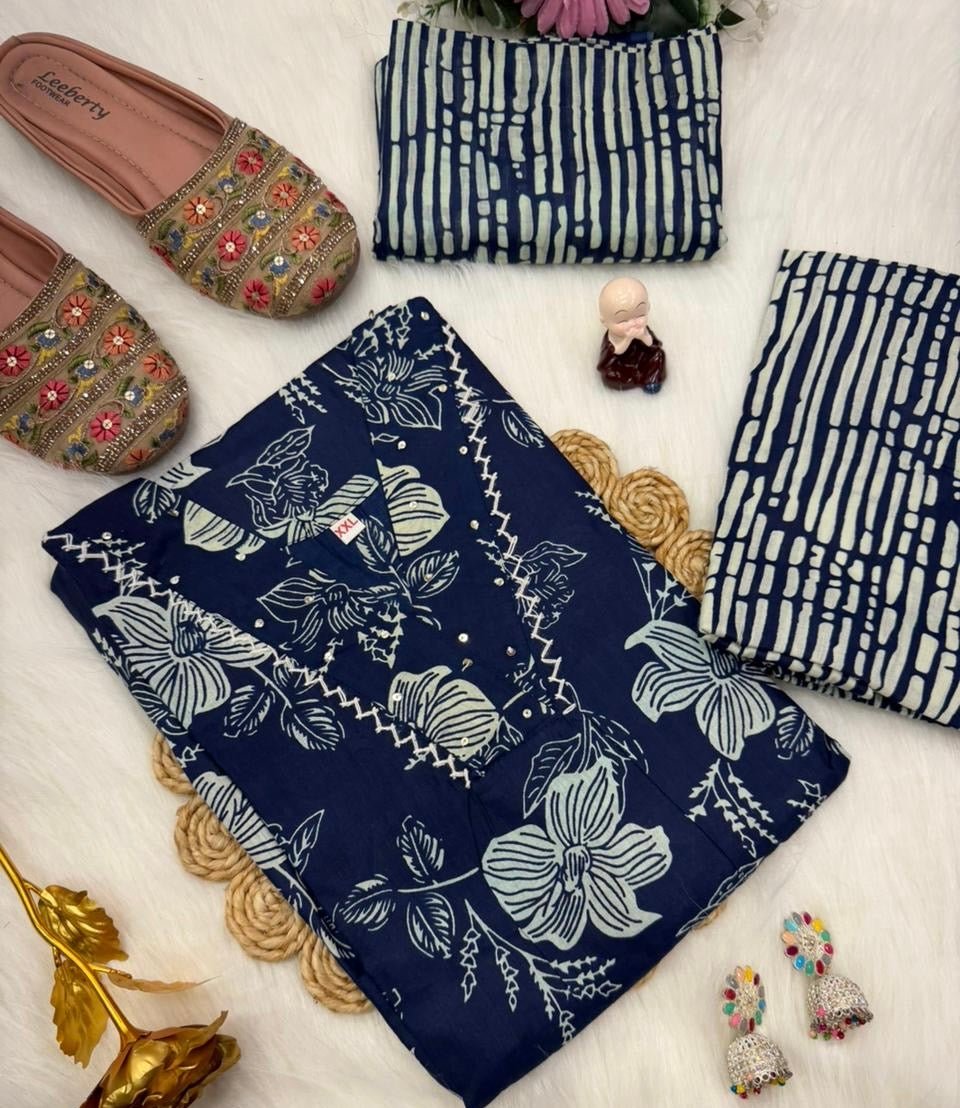 VASTRA COLLECTION readymade kurta pant dupatta set with intricate embroidery in design 260, showcasing vibrant traditional Indian attire.