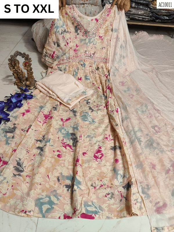 HEAVY ALIACUT KURTA PANT DUPATTA S TO XXL - DESIGN 12 - VASTRA COLLECTION