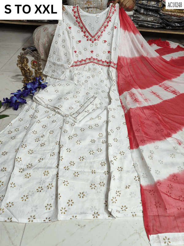 HEAVY ALIACUT KURTA PANT DUPATTA S TO XXL - DESIGN 23 - VASTRA COLLECTION