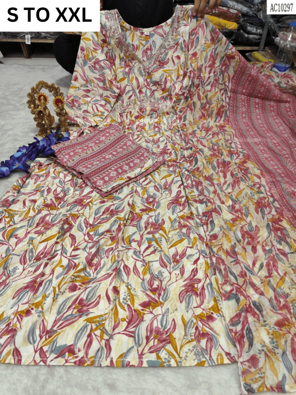 HEAVY ALIACUT KURTA PANT DUPATTA S TO XXL - DESIGN 33 - VASTRA COLLECTIONVASTRA COLLECTION