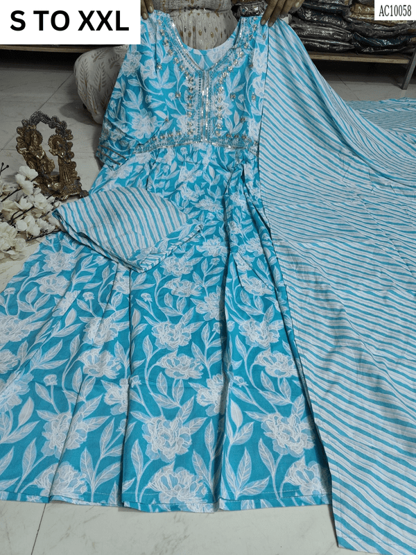 HEAVY ALIACUT KURTA PANT DUPATTA S TO XXL - DESIGN 51 - VASTRA COLLECTIONVASTRA COLLECTION