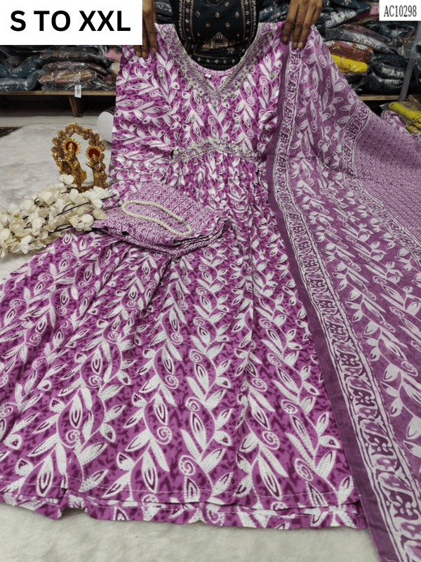 HEAVY ALIACUT KURTA PANT DUPATTA S TO XXL - DESIGN 6 - VASTRA COLLECTIONVASTRA COLLECTION