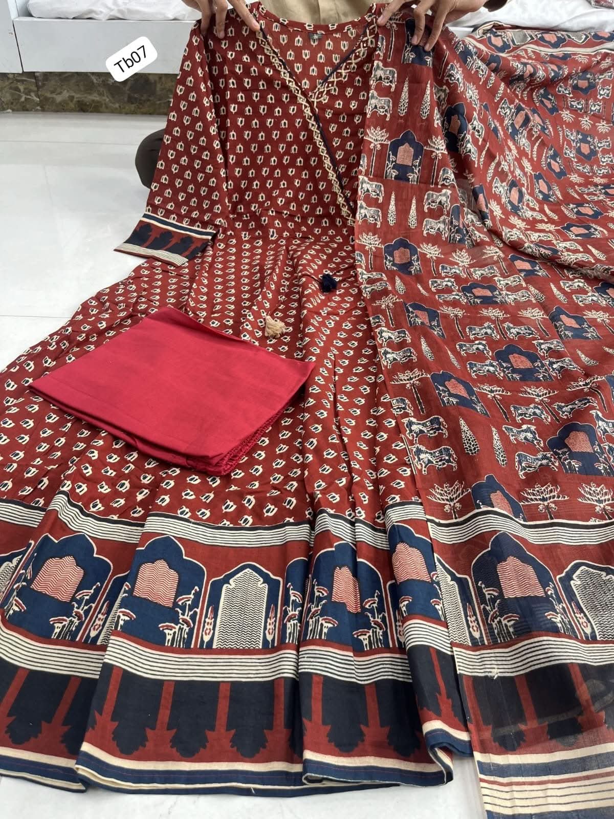 Heavy Anarkali Kurta with matching pants and dupatta by VASTRA COLLECTION, available in sizes S to 10XL, featuring intricate design.