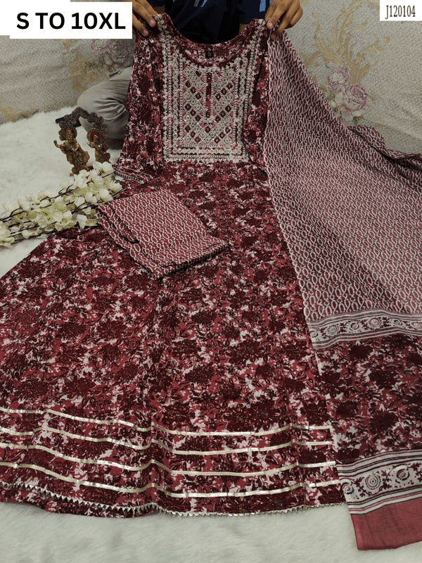HEAVY ANARKALI KURTA PANT DUPATTA S TO 10XL - DESIGN 15 - VASTRA COLLECTIONVASTRA COLLECTION