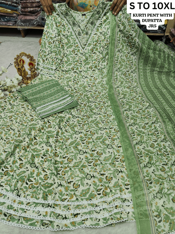 HEAVY ANARKALI KURTA PANT DUPATTA S TO 10XL - DESIGN 33 - VASTRA COLLECTIONVASTRA COLLECTION