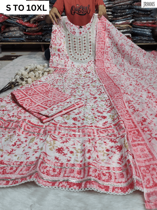 HEAVY ANARKALI KURTA PANT DUPATTA S TO 10XL - DESIGN 36 - VASTRA COLLECTIONVASTRA COLLECTION