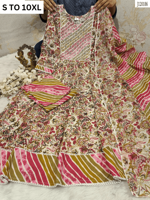 HEAVY ANARKALI KURTA PANT DUPATTA S TO 10XL - DESIGN 4 - VASTRA COLLECTIONVASTRA COLLECTION