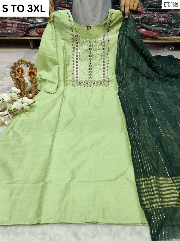 HEAVY MUSLIN COTTON SOFT KURTA DUPATTA S TO 3XL - DESIGN 33 - VASTRA COLLECTION