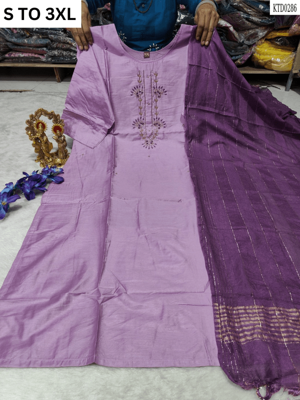 Heavy muslin cotton soft kurta with matching dupatta, available in size S to 3XL, from Vastra Collection with elegant design.