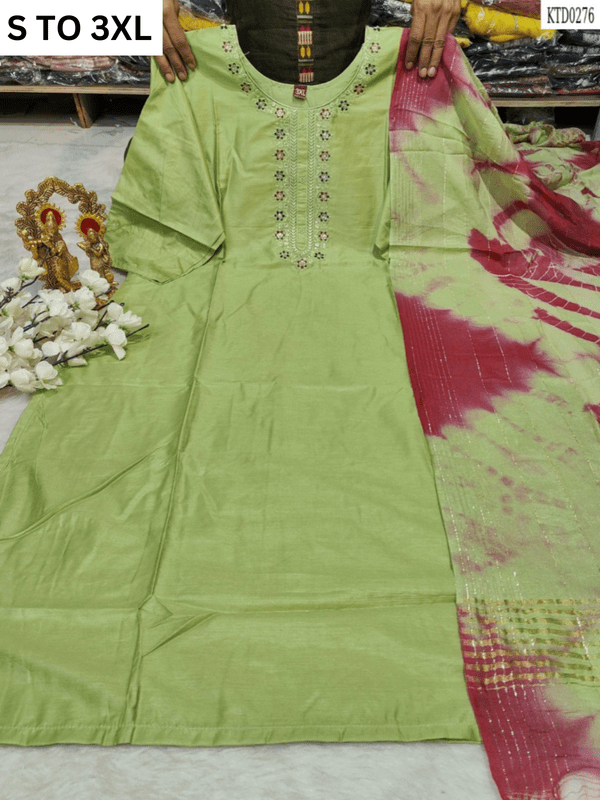 HEAVY MUSLIN COTTON SOFT KURTA DUPATTA S TO 3XL - DESIGN 4 - VASTRA COLLECTION