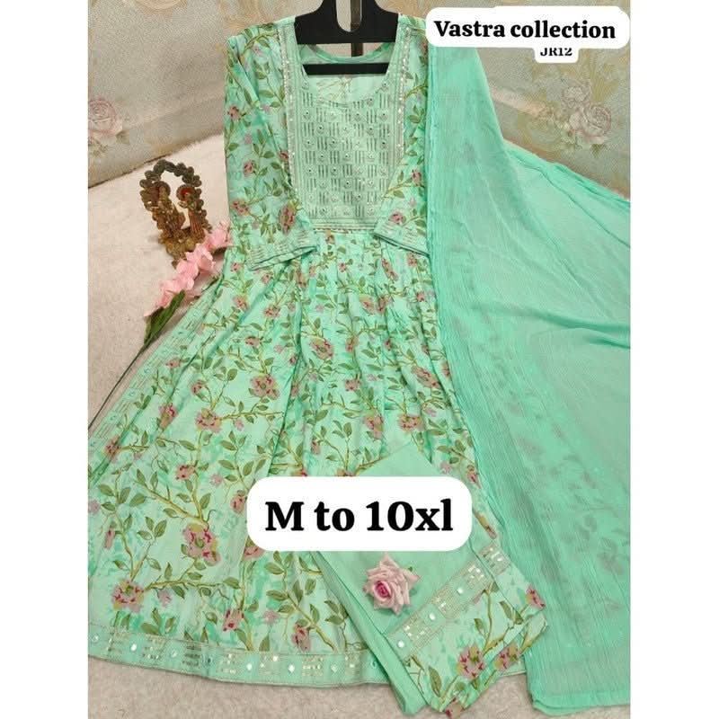 Heavy Nairacut kurta, pant, and dupatta set from VASTRA COLLECTION in size S to 10XL, featuring intricate design and traditional style.