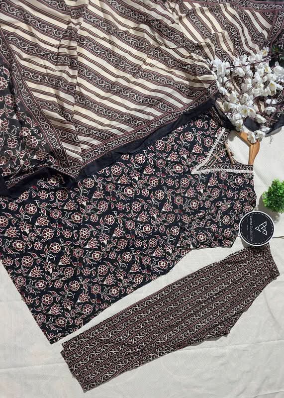 Readymade Kurta with matching pants and dupatta in Design 61 by VASTRA COLLECTION, featuring traditional embroidery and vibrant fabric.
