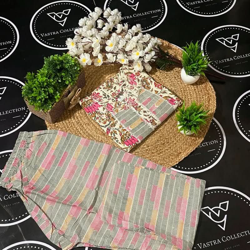 VASTRA COLLECTION ready-made kurta and pants set in size S to 6XL, design 52, featuring traditional Indian fabric and style.