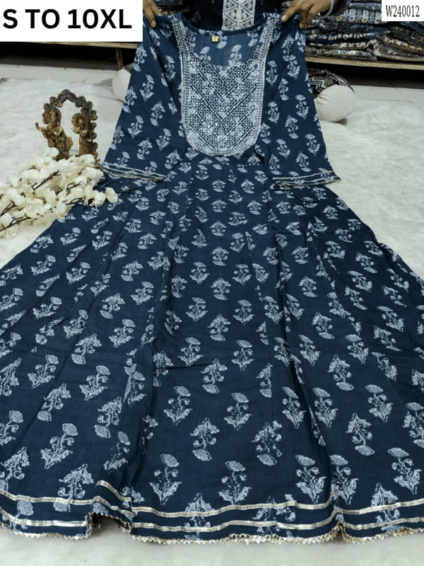 Readymade long gown full flair S TO 10XL - DESIGN 1 - VASTRA COLLECTIONVASTRA COLLECTION