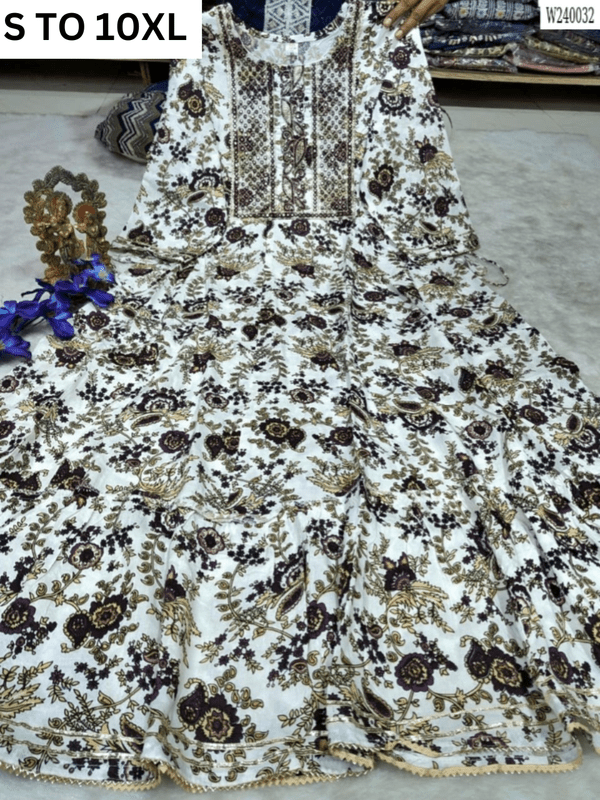 Readymade long gown full flair S TO 10XL - DESIGN 24 - VASTRA COLLECTIONVASTRA COLLECTION