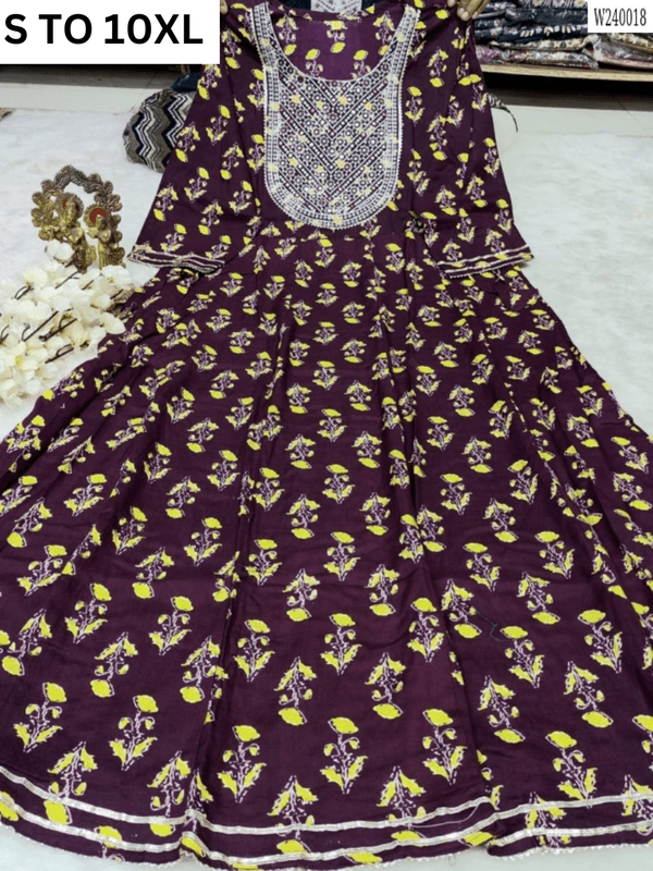 VASTRA COLLECTION readymade long gown with full flair in sizes S to 10XL, featuring a stylish design with intricate details