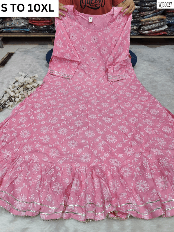 Readymade long gown with full flair in size S to 10XL, by VASTRA COLLECTION, featuring an elegant design and flowing fabric.