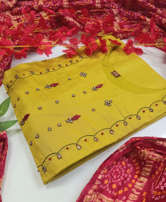 HEAVY MUSLIN COTTON SOFT KURTA DUPATTA S TO 3XL-DESIGN 24