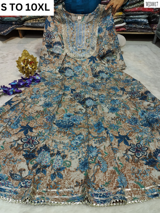 Readymade long gown full flair S TO 10XL-DESIGN 3