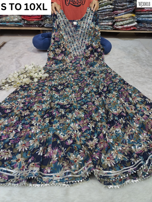 Readymade long gown full flair S TO 10XL-DESIGN 7