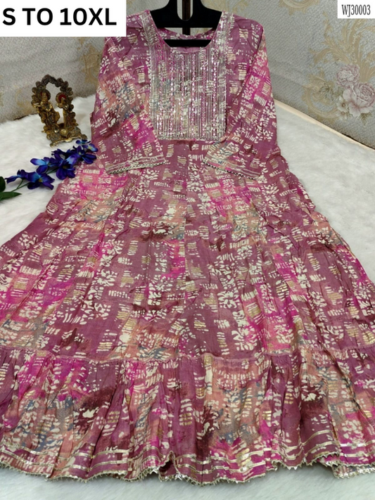 Readymade long gown full flair S TO 10XL-DESIGN 9