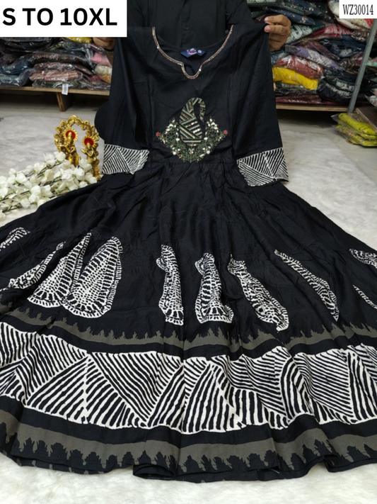 Readymade long gown full flair S TO 10XL-DESIGN 33