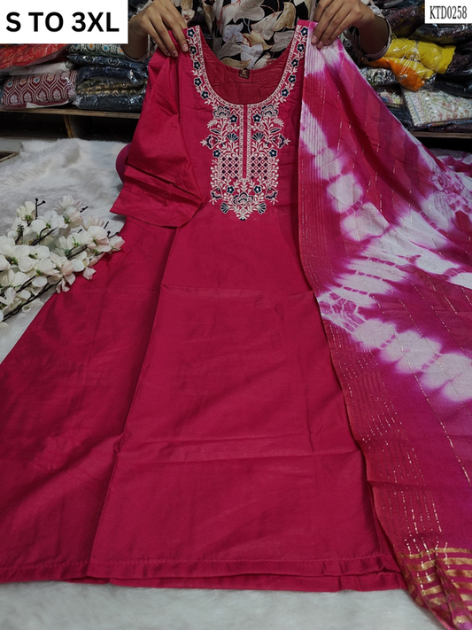 HEAVY MUSLIN COTTON SOFT KURTA DUPATTA S TO 3XL-DESIGN 28