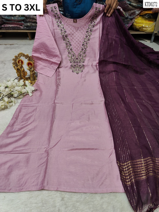 HEAVY MUSLIN COTTON SOFT KURTA DUPATTA S TO 3XL-DESIGN 31