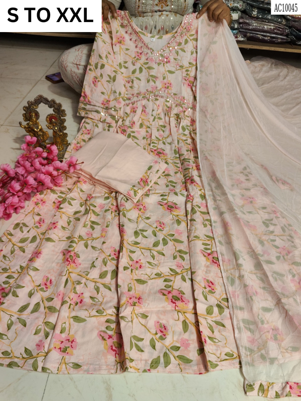 HEAVY ALIACUT KURTA PANT DUPATTA S TO XXL-DESIGN 19