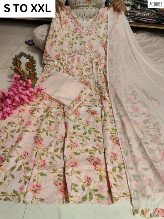 HEAVY ALIACUT KURTA PANT DUPATTA S TO XXL-DESIGN 19