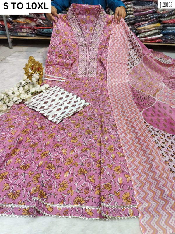 HEAVY ANARKALI KURTA PANT DUPATTA S TO 10XL-DESIGN 7