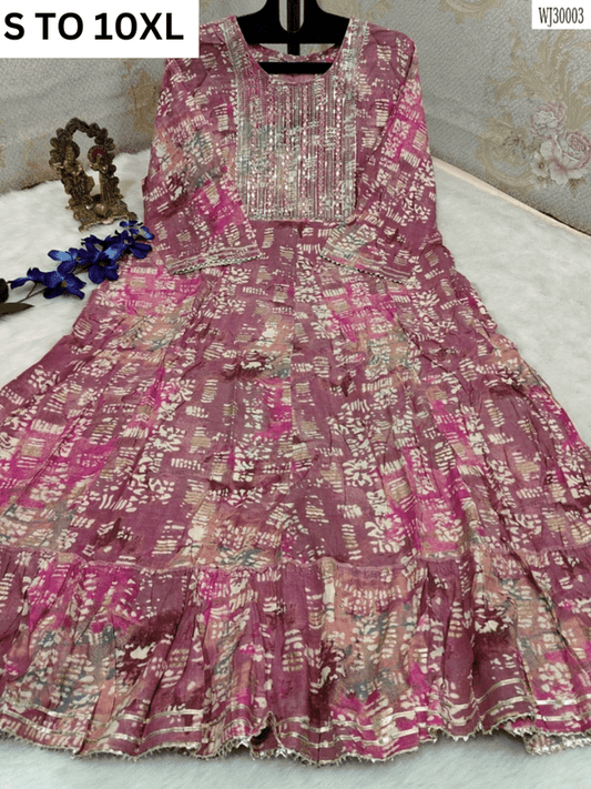 Readymade long gown full flair S TO 10XL - DESIGN 9 - VASTRA COLLECTION